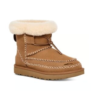 UGG Brown Suede Boots with Cream Fur